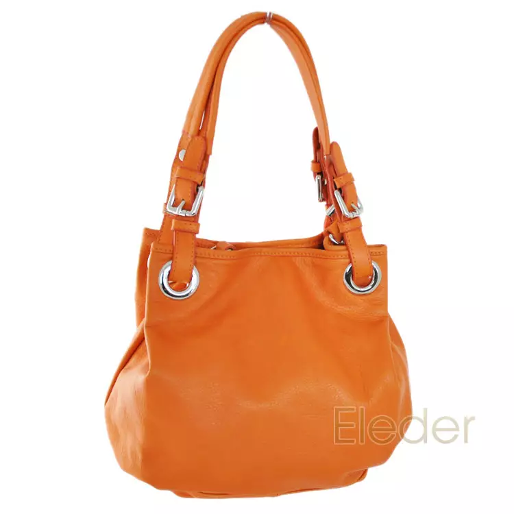 Italienische Ledertasche Beuteltasche Handtasche Orange Nappaleder